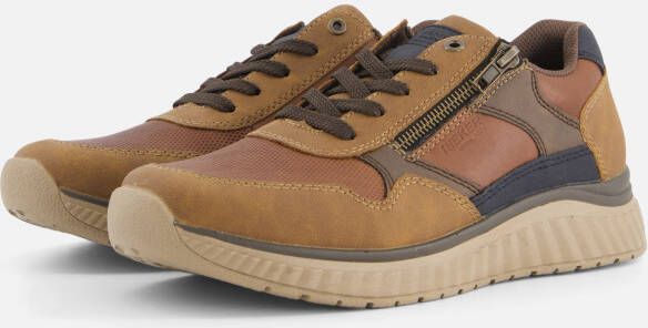 Rieker Comfortabele Herensneaker in Warme Bruine Tinten Brown Heren