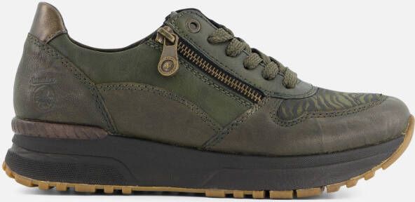 Rieker Donkergroene Leren Sneaker Green Heren