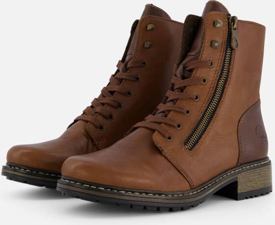 Rieker Veterboots cognac Leer