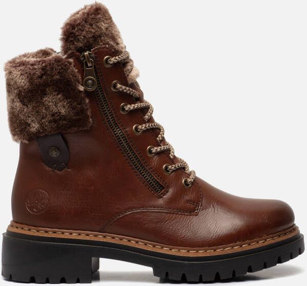 Rieker Veterboots cognac Synthetisch