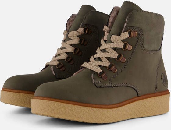 Rieker Veterboots groen Suede