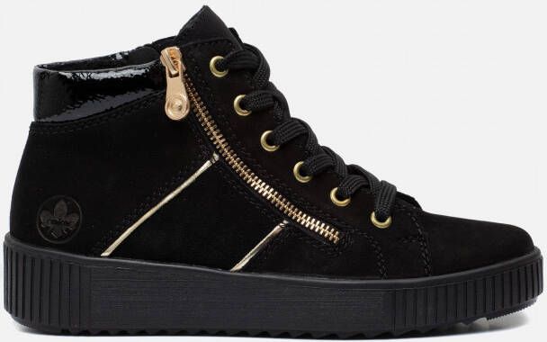 Rieker Waterdichte sneakers met ritssluiting en uitneembaar voetbed Black Dames