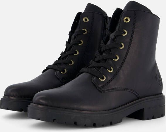 Rieker Veterboots zwart Synthetisch