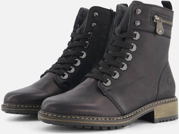 Rieker Veterboots zwart Synthetisch