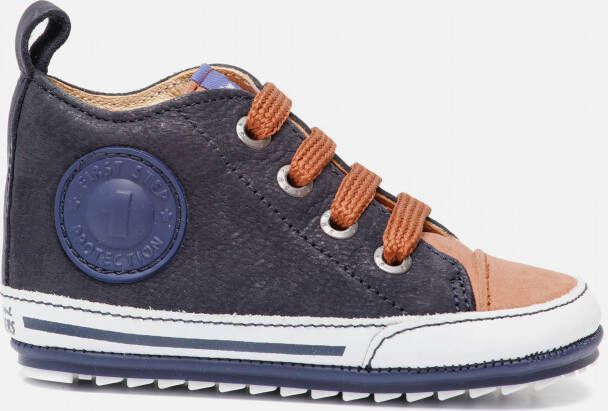 Shoesme BP21W031 A leren babyschoenen blauw cognac - Foto 3