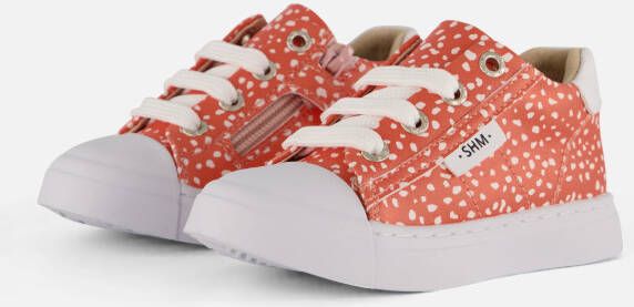 Shoesme Dots Sneakers oranje Leer