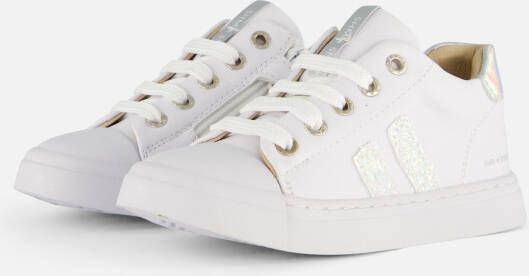 Shoesme leren sneakers wit zilver Meisjes Leer Meerkleurig 33