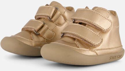 Shoesme leren lopen schoenen met velcro goud