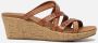 Skechers Beverlee Tiger Posse sandalen met sleehak cognac - Thumbnail 2