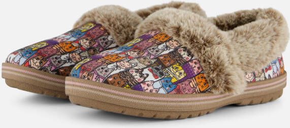 Skechers Bobs Too Cozy Chic Cat Pantoffels taupe