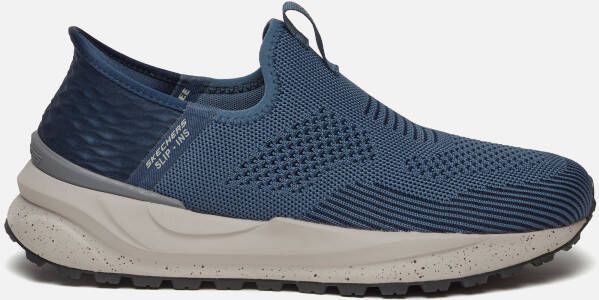 Skechers Blauwe Slip-On Sneaker met Gespikkelde Zool Blue Heren