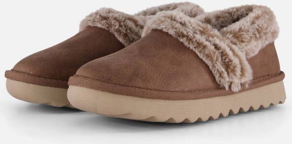 Skechers Cozy Up Pantoffels taupe Suede