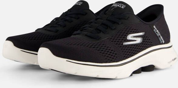 Skechers Go Walk 7 Free Hand 2 Heren Instappers Zwart Wit