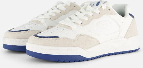 Skechers Lage Lifestyle Veterschoen met Blauwe Accenten White Heren