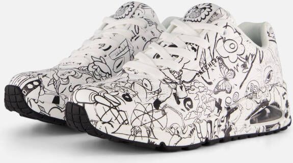 Skechers Uno Process Sketch Sneakers wit