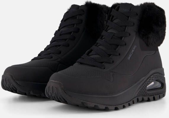 Skechers Uno Rugged Veterboots zwart Synthetisch