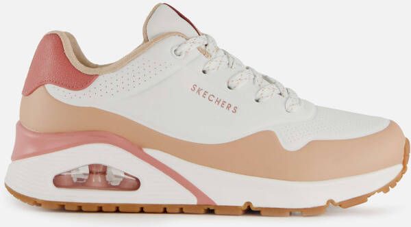 Skechers Uno Pop Color Fun wit tan sneakers dames (177121 WTAN)