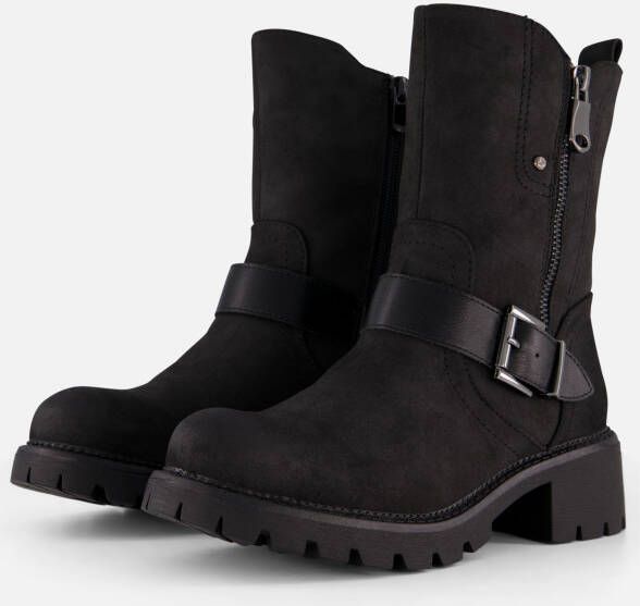 Super Cracks Supercracks gevoerde dames biker boots zwart