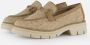 Tamaris Vegan geweven loafer met bruine accenten Beige Dames - Thumbnail 2