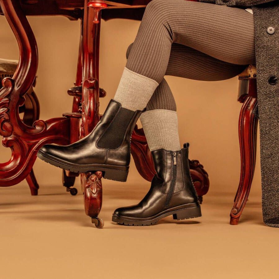 Tamaris Chelsea-boots blokhak business schoen enkellaars met comfortabele stretch-inzet