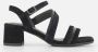 Tamaris Zwarte leren sandalette met 5 cm hak Black Dames - Thumbnail 2