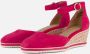 Tamaris Roze Suède Sleehak Espadrille Sandaal Pink Dames - Thumbnail 1