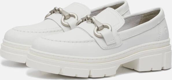 Tamaris Witte Leren Loafers voor Dames White Dames