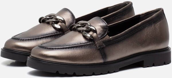 Tamaris Stijlvolle Loafer in Metallic Zilver Gray Dames