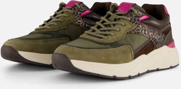 tamaris Leopard Sneakers groen Textiel