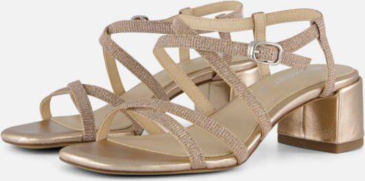 tamaris Sandalen met hak goud Textiel