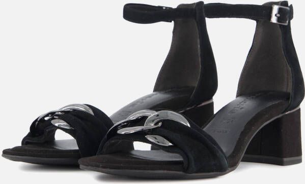 Tamaris Leren hoge hak sandalen Black Dames