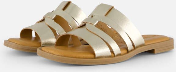 Tamaris Metallic Gouden Leren Slipper Multicolor Dames