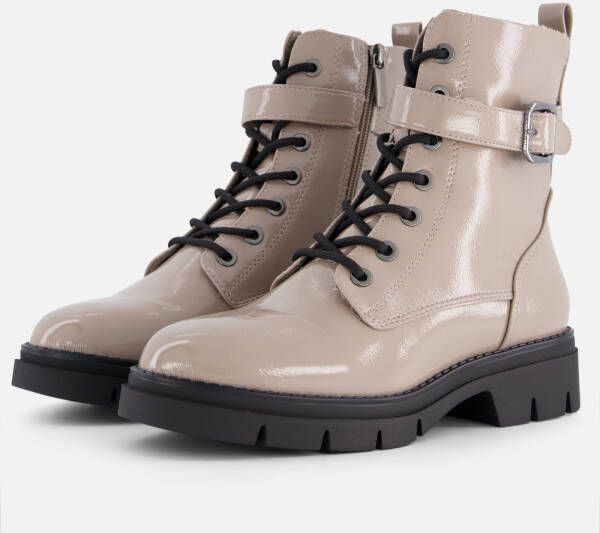 Tamaris Stoere vegan veterboot voor dames Black Dames