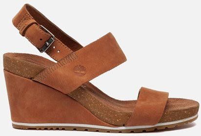 Timberland Capri Sunset sandalen met sleehak cognac