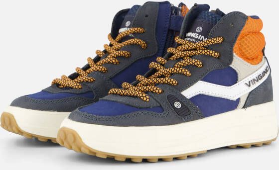 VINGINO Max Mid Veterboots blauw Leer