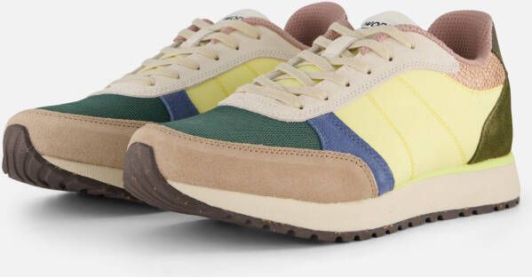 Woden Kleur-geblokkeerde leren sneakers met kurkzool Multicolor Dames