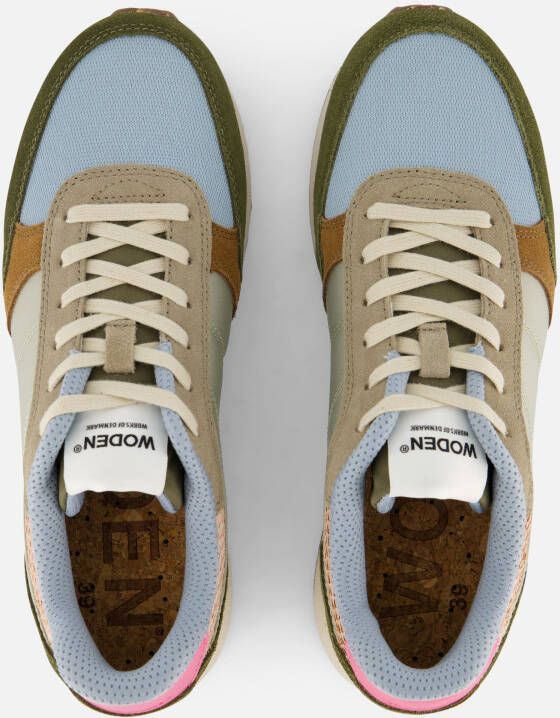 Woden Ronja Sneakers groen Leer